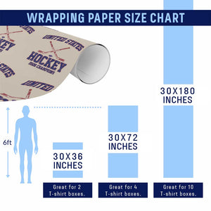 United States Hockey 2026 Champions Wrapping Paper Roll Patriotic USA Ice Hockey Victory Fan TS02 Print Your Wear