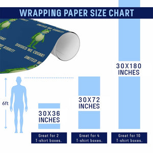 United We Ribbit Frog Protest Wrapping Paper Roll Divided We Croak Free Portland Resist 2025 TS02 Print Your Wear