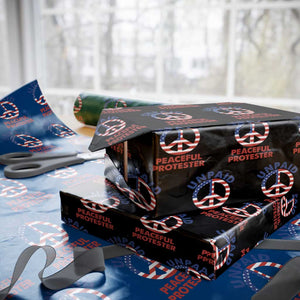 Unpaid Peaceful Protester Wrapping Paper Roll Peace Sign Patriotic US Flag Political Protest TS14 Black Print Your Wear
