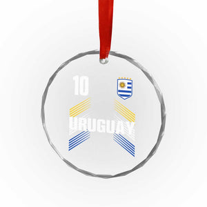 Uruguay Soccer Sports Graphic Number 10 Jersey Style Crystal Glass Ornament Proud Uruguayan Football Fans Game Day Pride