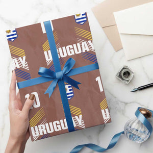 Uruguay Soccer Sports Graphic Number 10 Jersey Style Wrapping Paper Roll Proud Uruguayan Football Fans Game Day Pride TS02 Mocha Print Your Wear