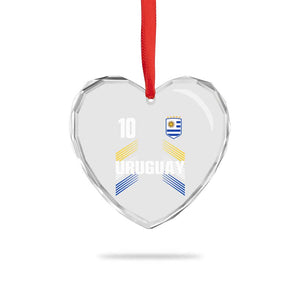Uruguay Soccer Sports Graphic Number 10 Jersey Style Heart Crystal Glass Ornament Proud Uruguayan Football Fans Game Day Pride TS02 Print Your Wear
