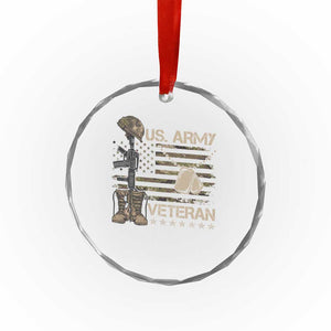 US Army Veteran Flag Crystal Glass Ornament TS10 Print Your Wear