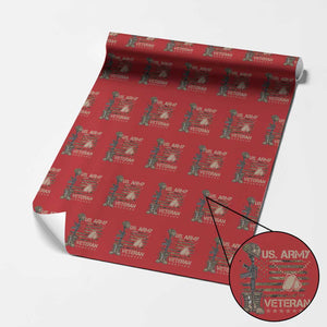 US Army Veteran Flag Wrapping Paper Roll TS10 Red Print Your Wear
