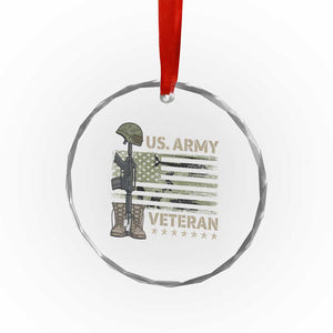 US Arrny Veteran Crystal Glass Ornament Proud Soldier USA Flag Camouflage Military TS14 Print Your Wear