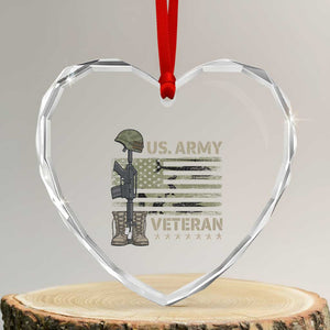 US Arrny Veteran Heart Crystal Glass Ornament Proud Soldier USA Flag Camouflage Military TS14 Transparent Glass 3'' Heart Print Your Wear