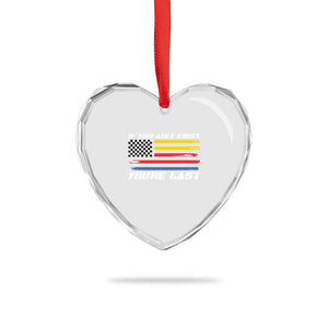 US Flag Car Racing Heart Crystal Glass Ornament If You Aint First Youre Last Checkered Flag TS10 Print Your Wear