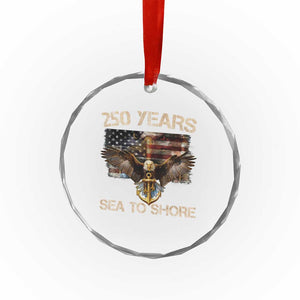 US Navy Military 250th Anniversary Crystal Glass Ornament 250 Years Sea To Shore Bald Eagle TS11 Print Your Wear