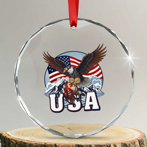 USA 1980 2026 American Eagle vs Canada Loon Crystal Glass Ornament Vintage Champs Retro Game Day Hockey Sports Fan TS02 Transparent Glass 3'' Circle Print Your Wear