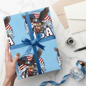 USA 1980 2026 American Eagle vs Canada Loon Wrapping Paper Roll Vintage Champs Retro Game Day Hockey Sports Fan TS02 Light Blue Print Your Wear