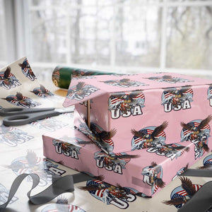USA 1980 2026 American Eagle vs Canada Loon Wrapping Paper Roll Vintage Champs Retro Game Day Hockey Sports Fan TS02 Light Pink Print Your Wear