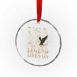 USA 250 The Legend Lives On Crystal Glass Ornament Patriotic Eagle for Semiquincentennial 2026 TS02 Print Your Wear