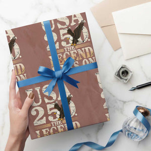 USA 250 The Legend Lives On Wrapping Paper Roll Patriotic Eagle for Semiquincentennial 2026 TS02 Mocha Print Your Wear