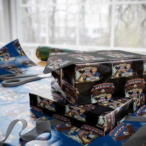 USA 250 Year Birthday Patriotic Celebration Wrapping Paper Roll Trump Eagle and Liberty Bday Cake TS02 Black Print Your Wear