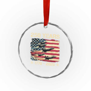 USA 250 Years 1776 2026 Patriotic Jets Trail American Flag Crystal Glass Ornament TS11 Print Your Wear