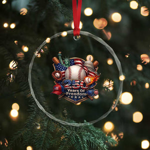 USA 250 Years Of Freedom Baseball Graphic Crystal Glass Ornament TS12 Print Your Wear