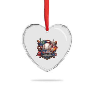 USA 250 Years Of Freedom Baseball Graphic Heart Crystal Glass Ornament TS12 Print Your Wear
