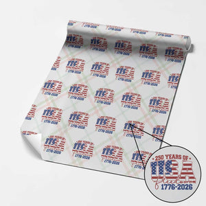 USA 250 Years Of Freedom Wrapping Paper Roll USA Independence 250th Anniversary 1776 2026 Patriotic Flag TS10 Christmas Plaid Print Your Wear