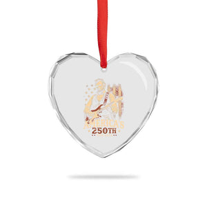 USA 250th 1776 to 2026 Rock Star Abraham Lincoln Heart Crystal Glass Ornament Vintage Electric Guitar Player Patriotic Us Flag Semiquincentennial