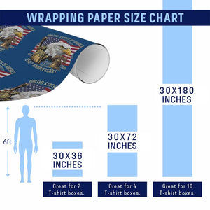 USA 250th Anniversary 1776 2026 4th of July Wrapping Paper Roll Patriotic Eagle Liberty Bell Statue of Liberty Graphic TS02 Print Your Wear