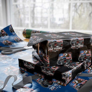 USA 250th Anniversary 250 Years 1776 2026 Monster Truck Eagle Wrapping Paper Roll TS11 Black Print Your Wear