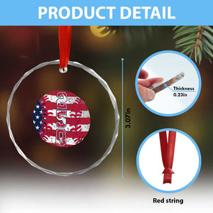 USA 250th Anniversary Baseball Crystal Glass Ornament Patriotic Athlete Gift TS12 Print Your Wear
