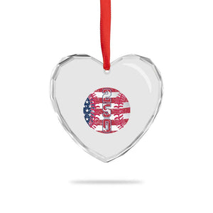 USA 250th Anniversary Baseball Heart Crystal Glass Ornament Patriotic Athlete Gift TS12 Print Your Wear