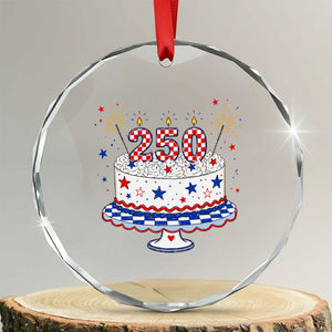 USA 250th Anniversary Birthday Cake Party Gift Crystal Glass Ornament TS12 Transparent Glass 3'' Circle Print Your Wear