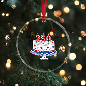 USA 250th Anniversary Birthday Cake Party Gift Crystal Glass Ornament TS12 Print Your Wear