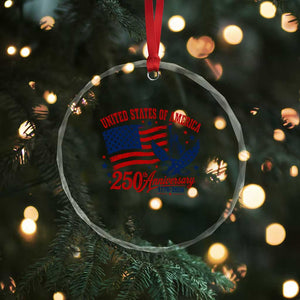 USA 250th Anniversary Crystal Glass Ornament Land Of The Free USA Patriotic 1776 2026 Statue Of Liberty Eagle Flag TS10 Print Your Wear