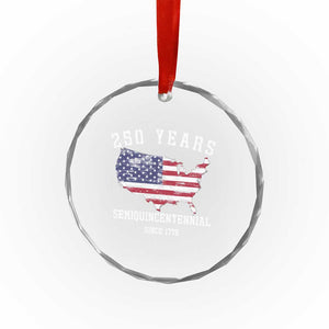 USA 250th Anniversary Crystal Glass Ornament United States Semiquincentennial 1776 2026 Patriotic Independence Day TS10 Print Your Wear