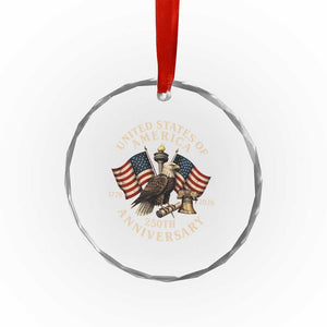 USA 250th Anniversary Crystal Glass Ornament Vintage Eagle US Flag Independence Day 4th July Patriotic TS10 Print Your Wear