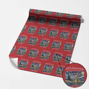 USA 250th Anniversary Wrapping Paper Roll Liberty Bell 17762026 Patriotic American Flag Starry Night TS14 Red Print Your Wear