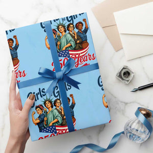 USA 250th Anniversary Feminist Wrapping Paper Roll Girls Will Be Girls