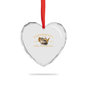 USA 250th Anniversary Heart Crystal Glass Ornament American Map Patriotic 1776-2026 America 250 TS10 Print Your Wear