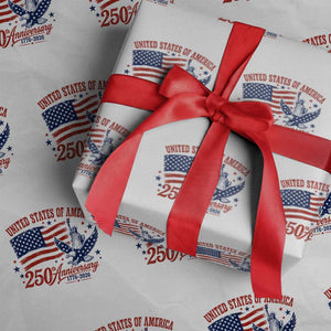 USA 250th Anniversary Wrapping Paper Roll Land Of The Free USA Patriotic 1776 2026 Statue Of Liberty Eagle Flag TS10 White Print Your Wear
