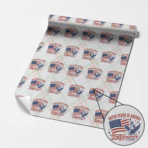 USA 250th Anniversary Wrapping Paper Roll Land Of The Free USA Patriotic 1776 2026 Statue Of Liberty Eagle Flag TS10 Christmas Plaid Print Your Wear