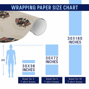 USA 250th Anniversary Wrapping Paper Roll Vintage Eagle US Flag Independence Day 4th July Patriotic TS10 Print Your Wear