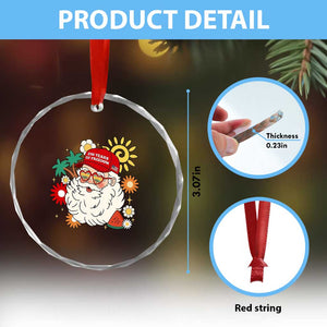 USA 250th Anniversary Santa Christmas In July Crystal Glass Ornament TS14 Print Your Wear