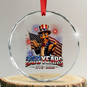 USA 250th Anniversary Tung Tung Sahur Crystal Glass Ornament Funny American Anniversary Celebration TS12 Transparent Glass 3'' Circle Print Your Wear