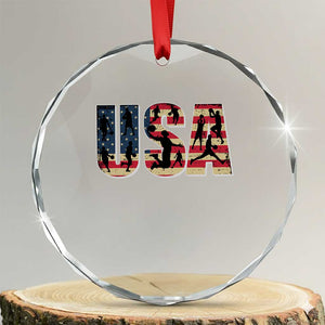 USA American Flag Basketball Crystal Glass Ornament For Sports Enthusiast TS02 Transparent Glass 3'' Circle Print Your Wear