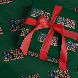 USA American Flag Basketball Wrapping Paper Roll For Sports Enthusiast TS02 Green Print Your Wear