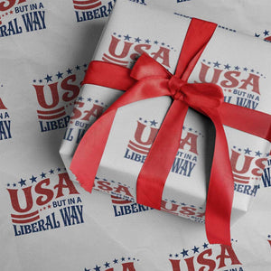 USA But In A Liberal Way 4th of July Wrapping Paper Roll Feminist Women's Rights