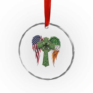 USA Flag Celtic Cross Irish American Crystal Glass Ornament St Patricks Day Gift TS12 Print Your Wear