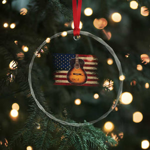 USA Flag Guitar Player Crystal Glass Ornament Retro 4th of July Musician Guitarist TS10 Print Your Wear