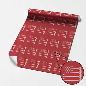 USA Flag Hockey Wrapping Paper Roll Patriotic Hockey Stick American Flags TS02 Red Print Your Wear