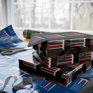 USA Flag Hockey Wrapping Paper Roll Patriotic Hockey Stick American Flags TS02 Black Print Your Wear