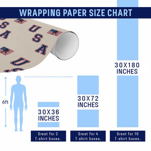 USA Flag Hockey Wrapping Paper Roll Patriotic Ice Hockey Team Fan Vintage Throwback TS02 Print Your Wear