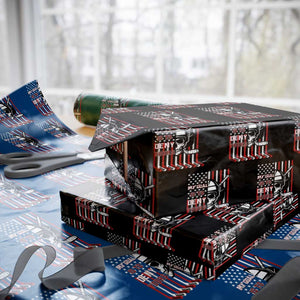 USA Flag Hockey Wrapping Paper Roll Skull Player My Goal Is To Deny Yours TS02 Black Print Your Wear