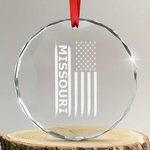 USA Flag Missouri State Pride Crystal Glass Ornament Missourian Pride TS12 Transparent Glass 3'' Circle Print Your Wear